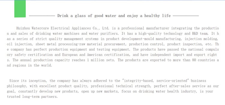 new korean hot and cold child lock vertical Water Dispenser with refrigerator manufacture