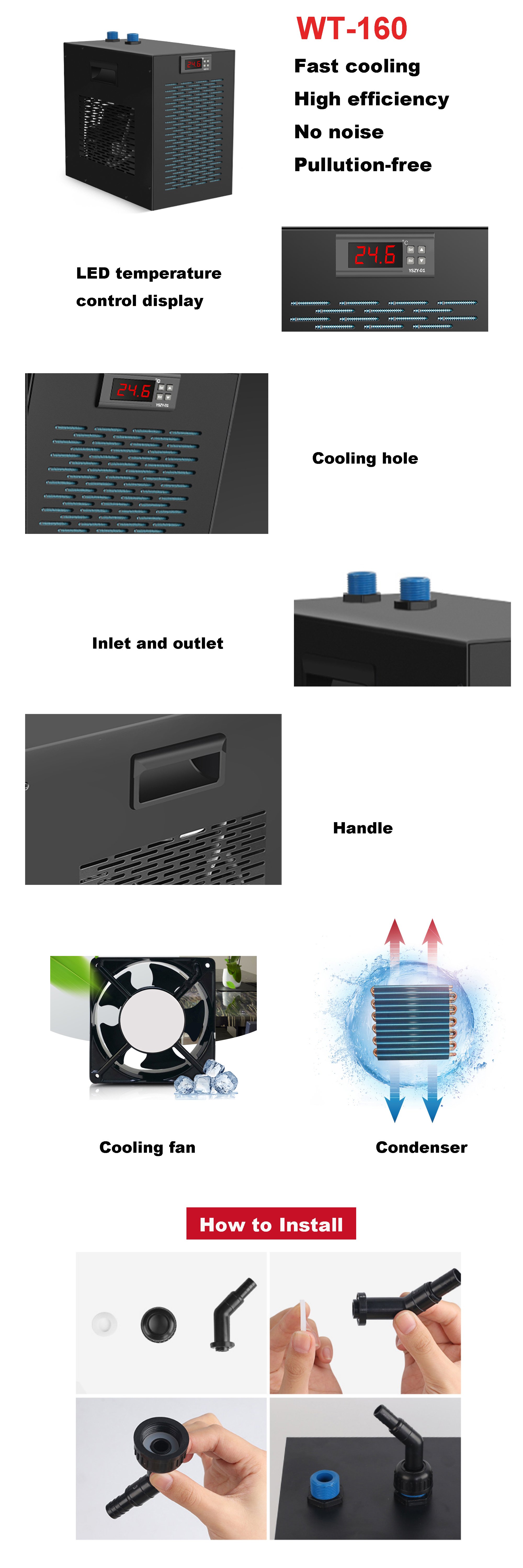 1/2HP Factory Water Chiller ice bath machine sport recovery ice bath water chiller Tub Cold Plunge details