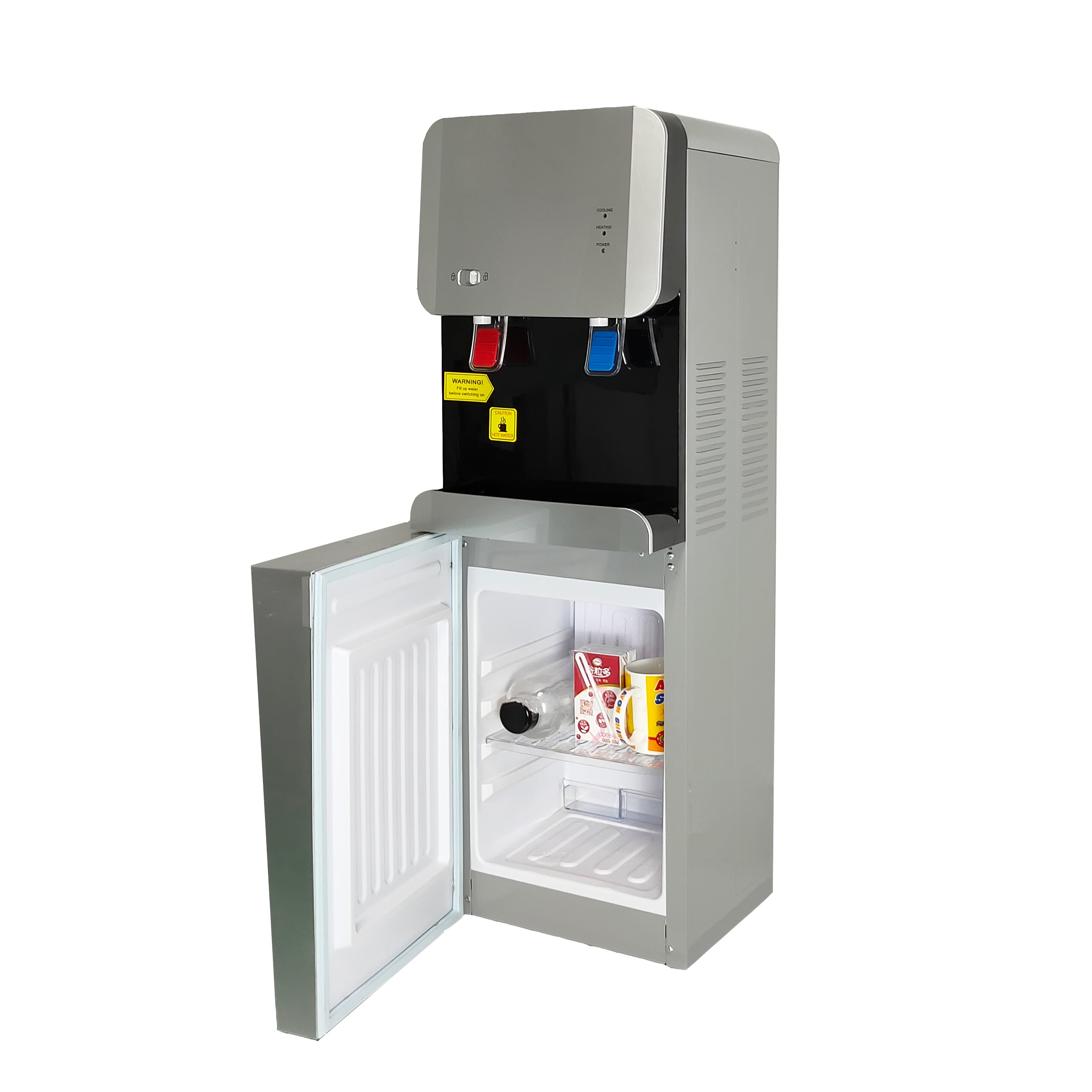 new korean hot and cold child lock vertical Water Dispenser with refrigerator details
