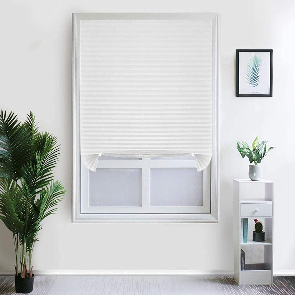 High Quality Temporary Pleated Window Shades White Blackout Features Woven Polyester Paper Slat Simple for Home Use Built-In factory