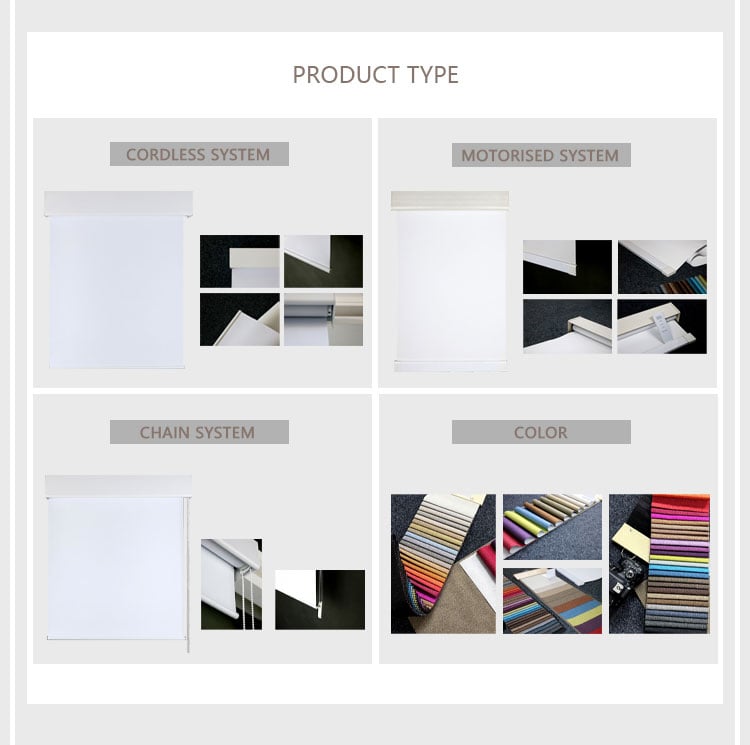 Huasheng Indoor Roller Shade Curtains No-Drill Built-In Installation Made of Regular Fabric Plain Technique Manufacturer Direct details