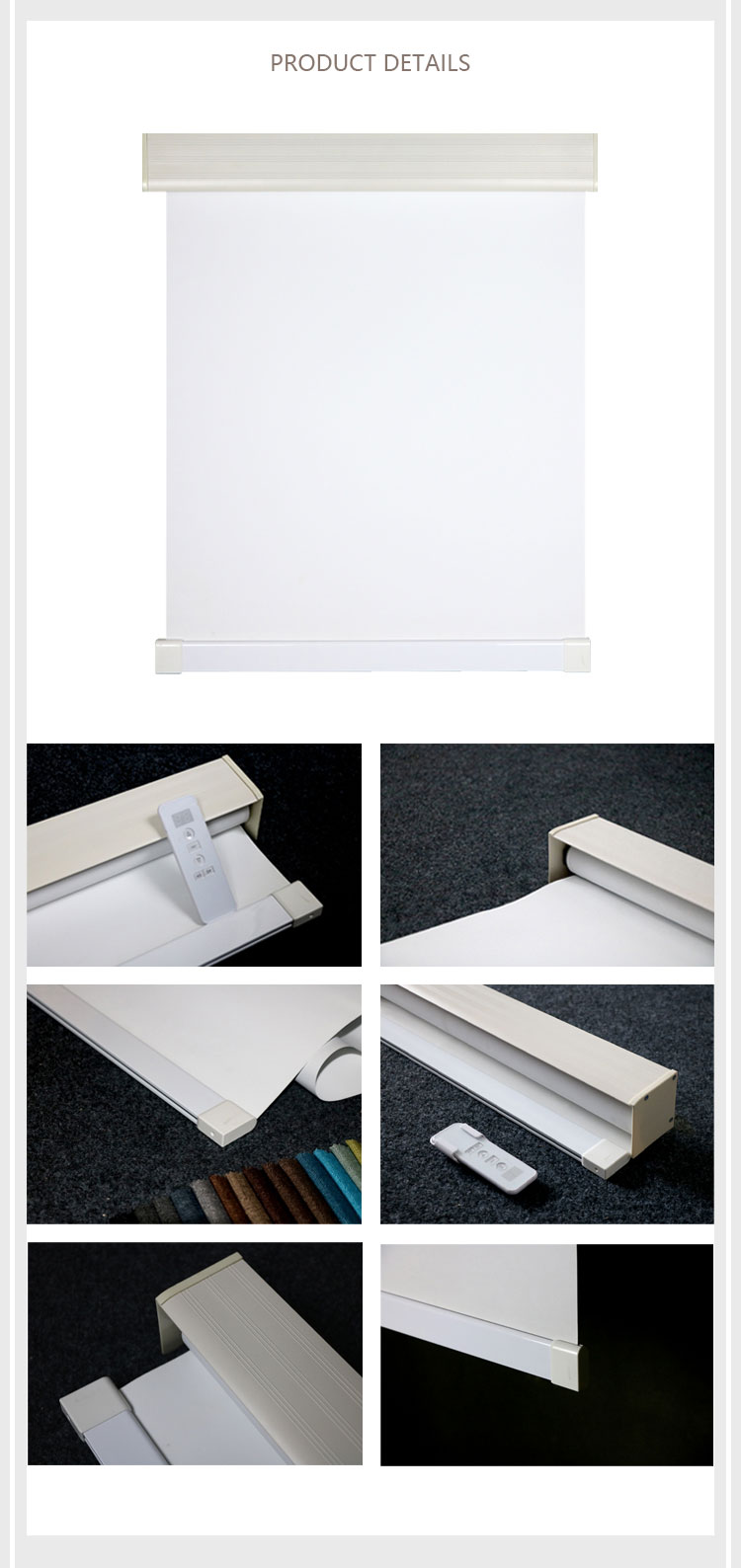 Huasheng Indoor Roller Shade Curtains No-Drill Built-In Installation Made of Regular Fabric Plain Technique Manufacturer Direct details