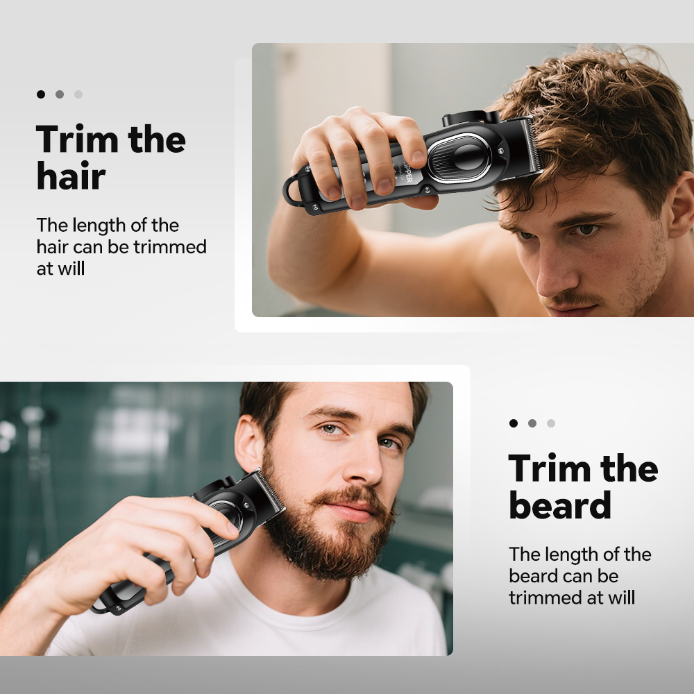 product professional rechargeable electric hair for clipper with adjustable blade stainless steel for household use-13