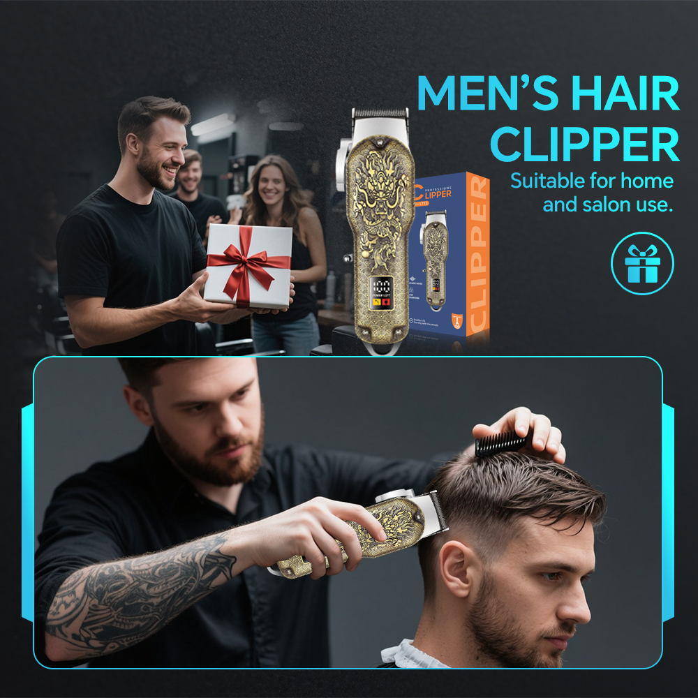 product professional rechargeable electric hair for clipper with adjustable stainless steel blade household use pusher-15
