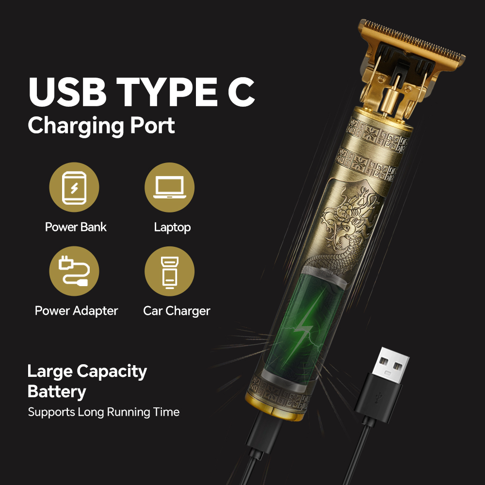 product metal usb professional rechargeable cordless for men electric hair trimmer hair clippers-14