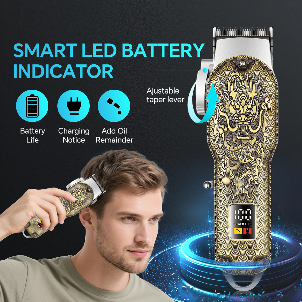 product professional rechargeable electric hair for clipper with adjustable stainless steel blade household use pusher-13