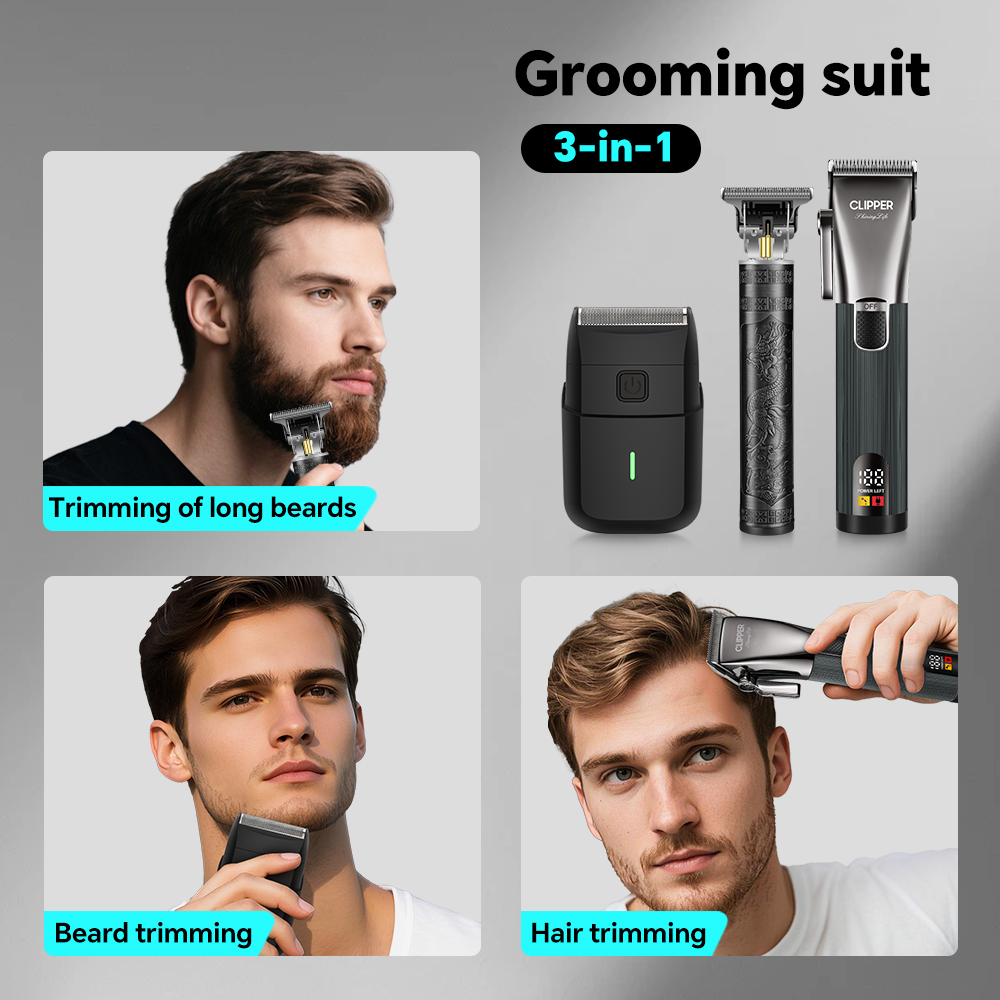 product led display rechargeable electric hair for clipper set new model barber hair cut machine for household and hotel use-14