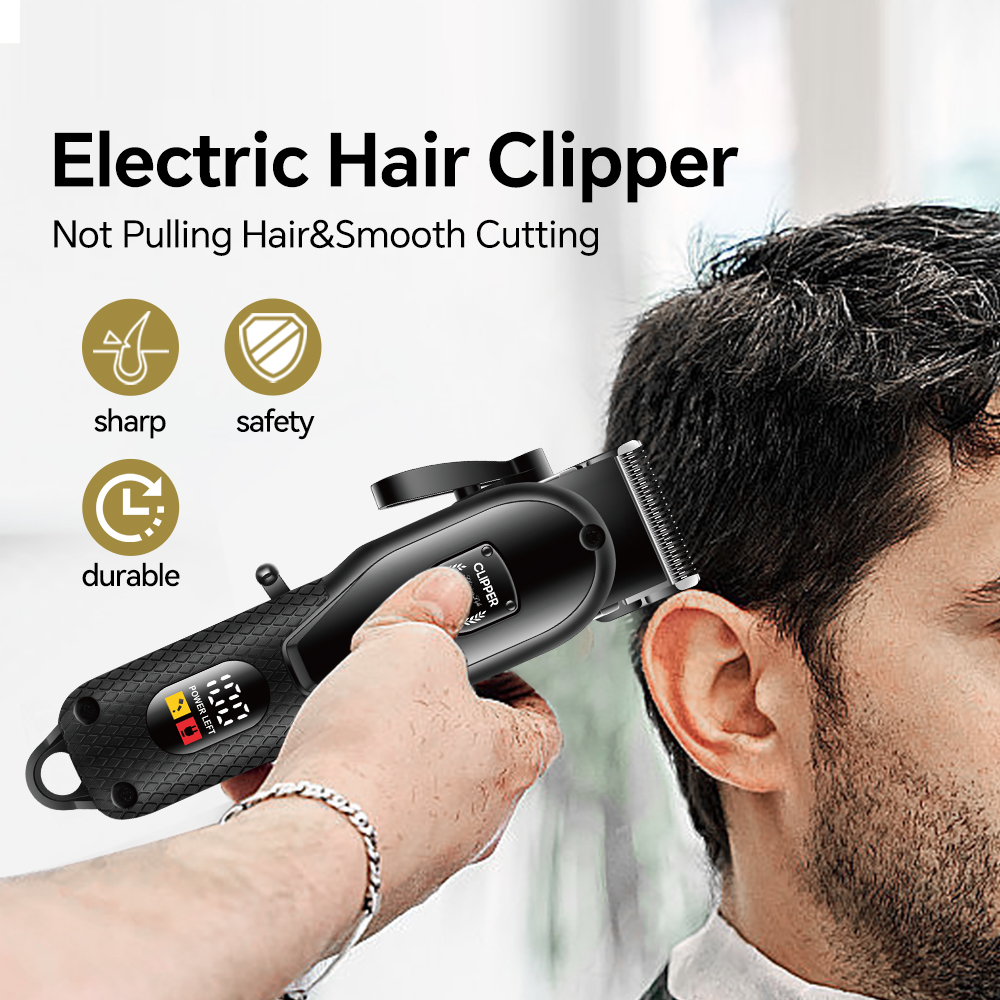 product professional rechargeable electric hair for clipper adjustable stainless steel blade for household hotel use english operating-14