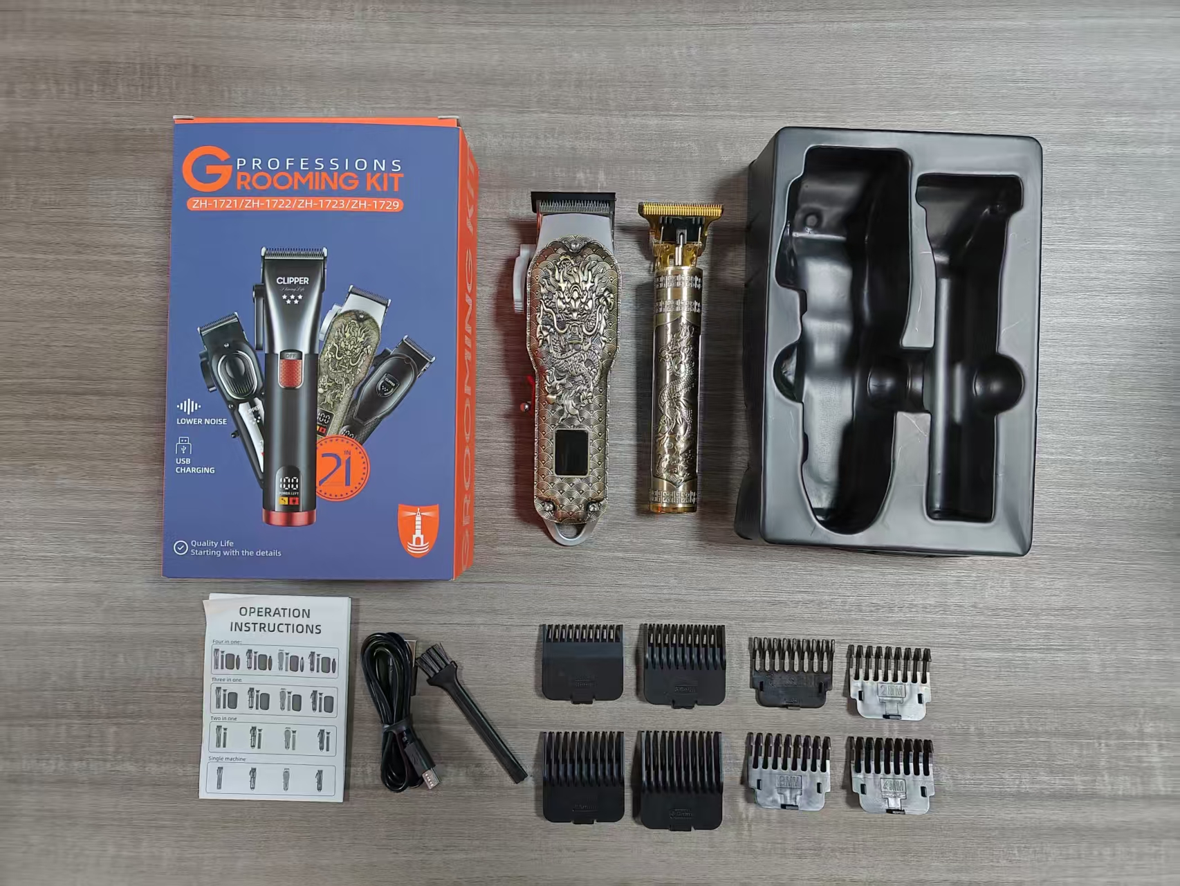 product professional rechargeable electric hair for clipper with adjustable blade head stainless steel for household and hotel use-8