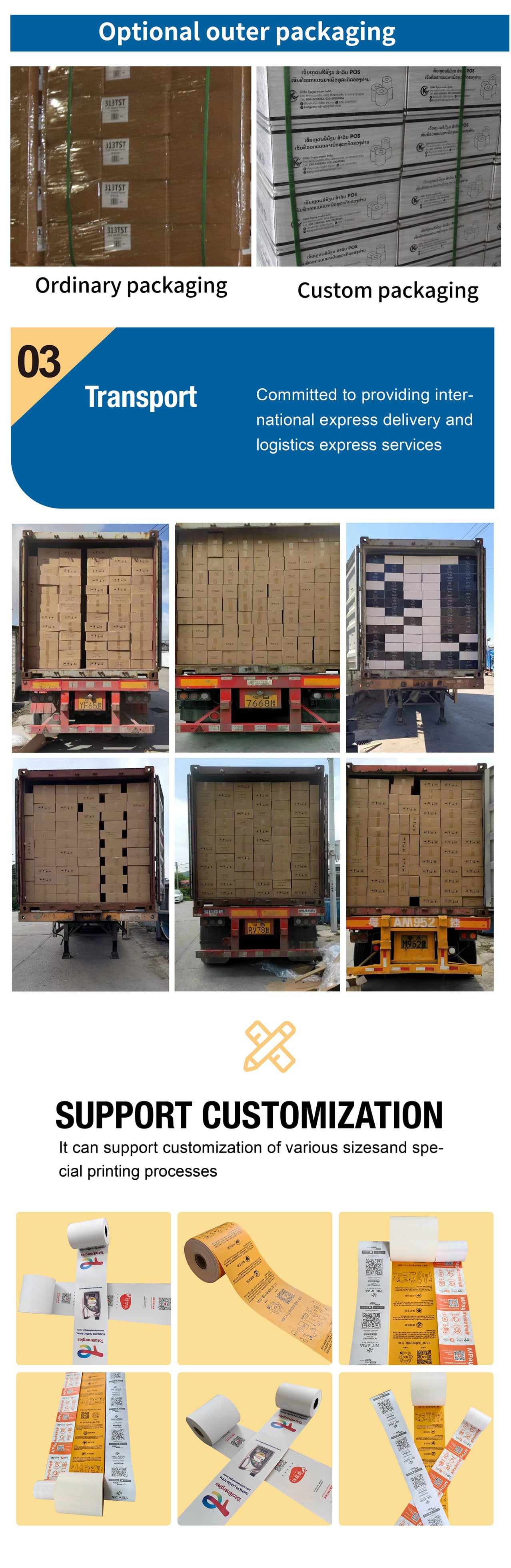 2025 High Quality 100% Virgin Wood Pulp 80x80 Thermal Printer Paper Rolls Thermal Paper details