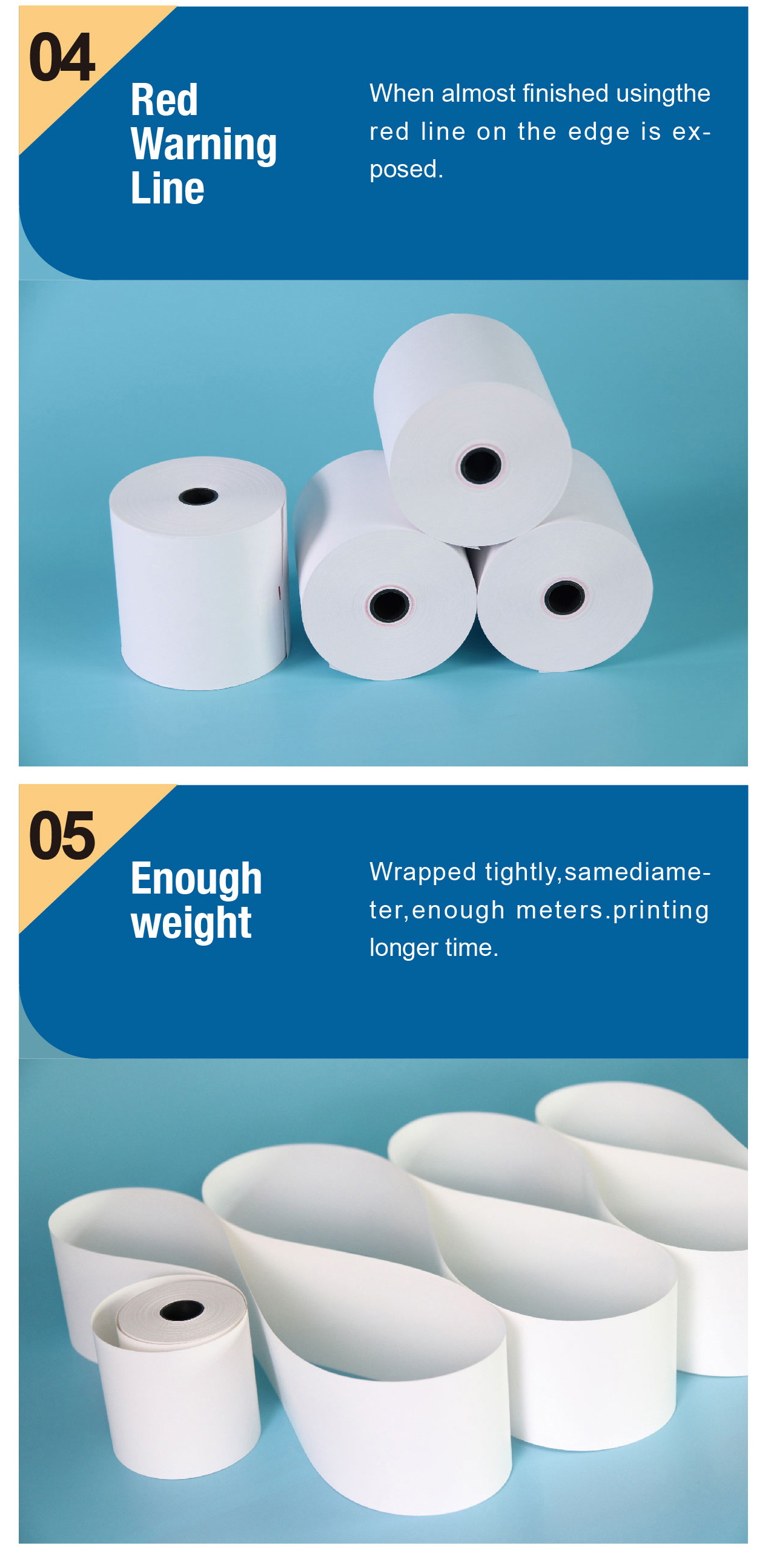 2025 High Quality 100% Virgin Wood Pulp 80x80 Thermal Printer Paper Rolls Thermal Paper factory