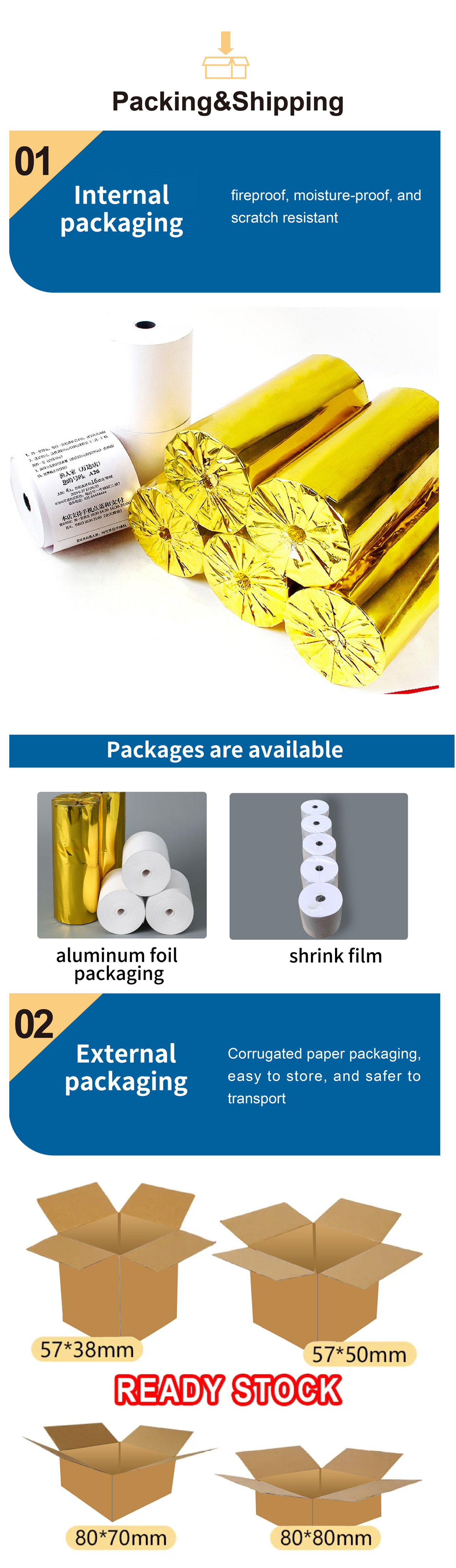 2025 High Quality 100% Virgin Wood Pulp 80x80 Thermal Printer Paper Rolls Thermal Paper factory