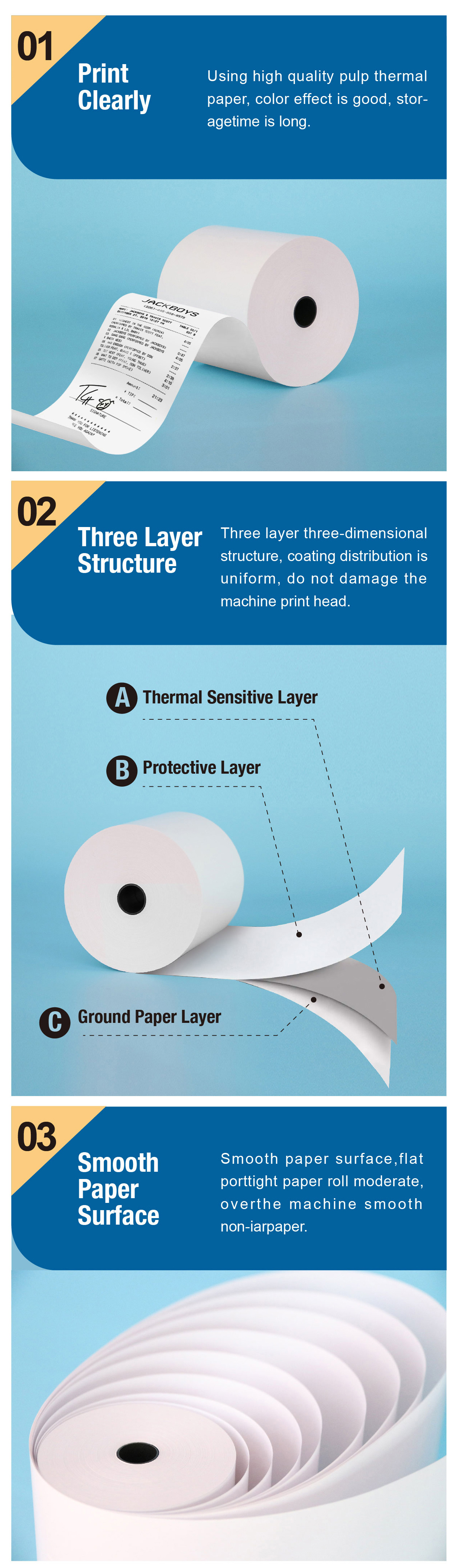 2025 High Quality 100% Virgin Wood Pulp 80x80 Thermal Printer Paper Rolls Thermal Paper supplier
