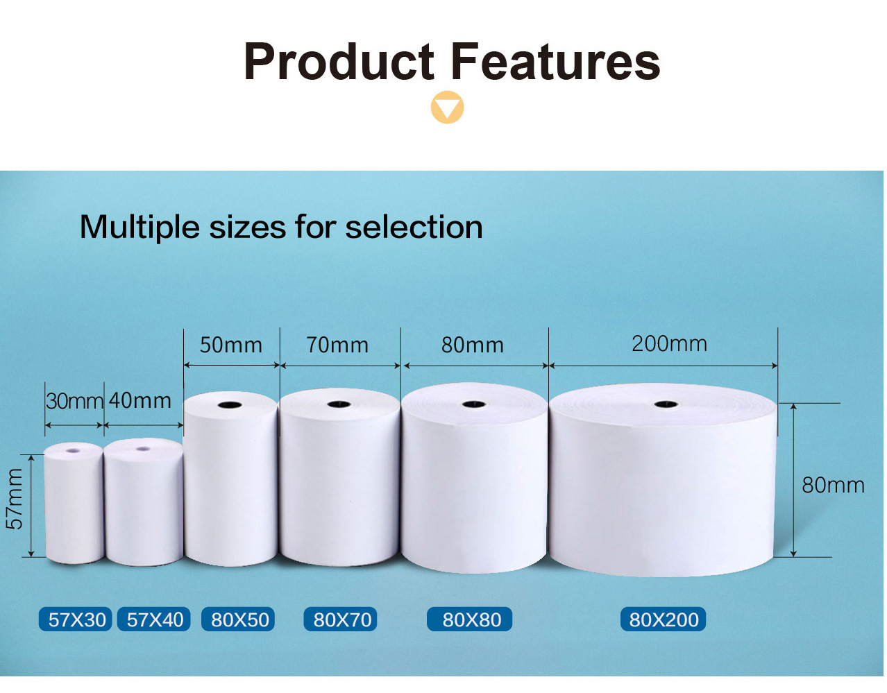 2025 High Quality 100% Virgin Wood Pulp 80x80 Thermal Printer Paper Rolls Thermal Paper manufacture