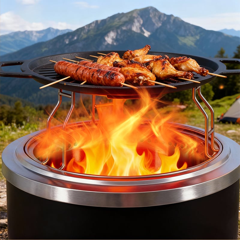 Home Smokeless Outdoor Stove for Wood Fires Portable Brazier Easy Clean Bonfire with Removable Ash Pan Barbecue Stoves details