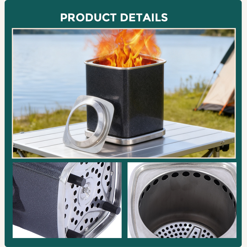 Robust Stainless Steel Tabletop Smokeless Fire Pit for Safe and Enjoyable Camping Trips supplier