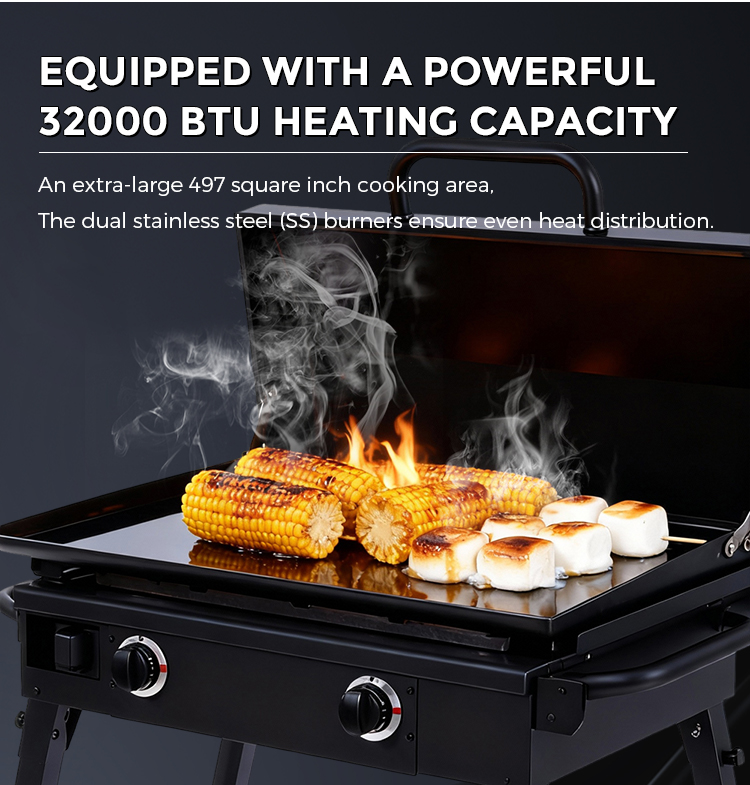 Factory Custom Commercial Stainless Steel Barbecue Cook Teppanyaki with Side Shelf supplier