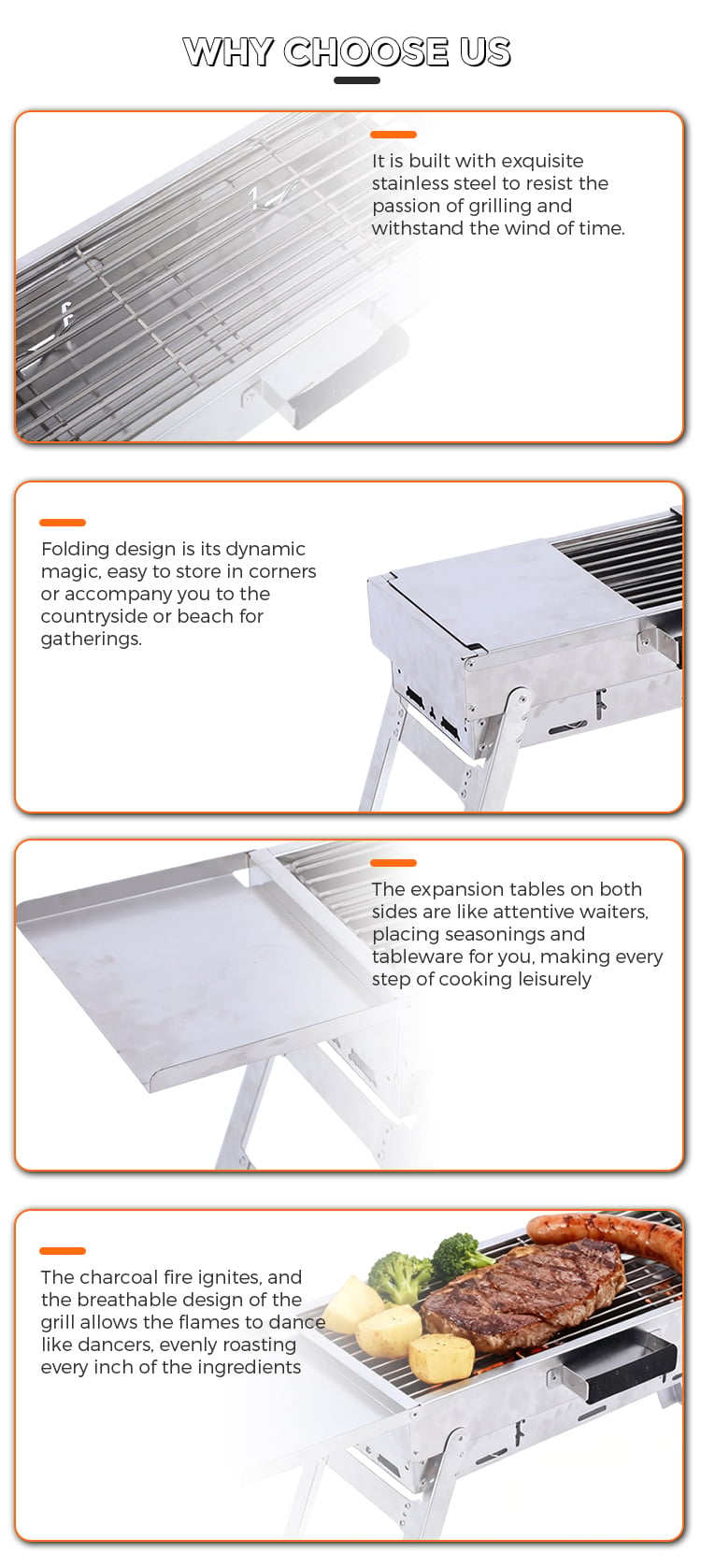 Outdoor Foldable Portable Charcoal Home Stainless Steel Installation Free Barbecue Stove Barbecue Stove manufacture