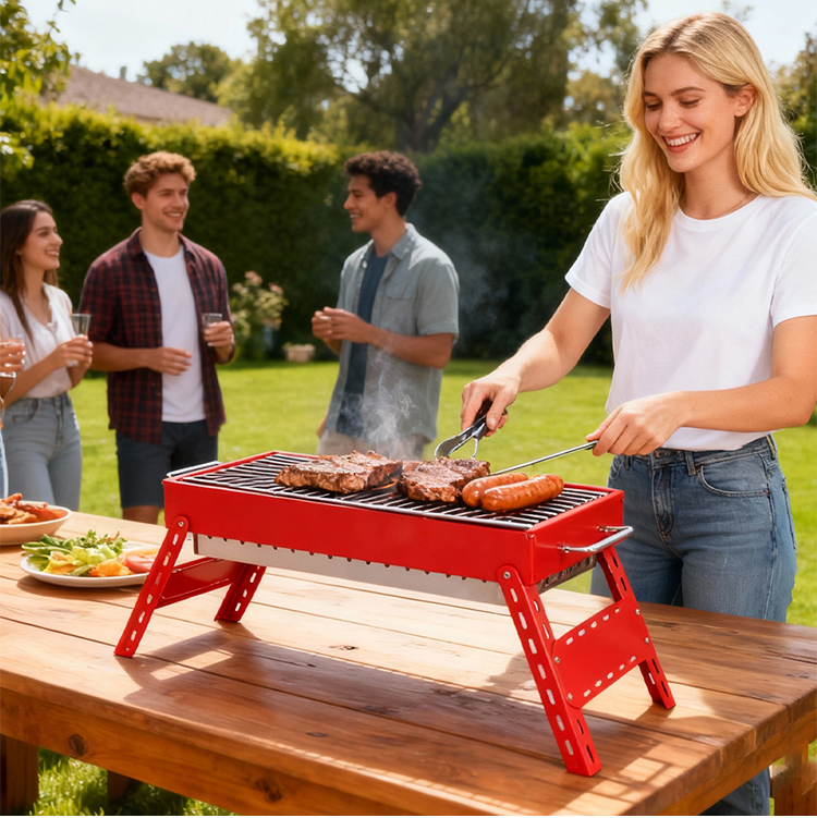 product hot selling foldable portable stainless steel charcoal grill for outdoor charcoal barbecue grill for picnics and hiking-7