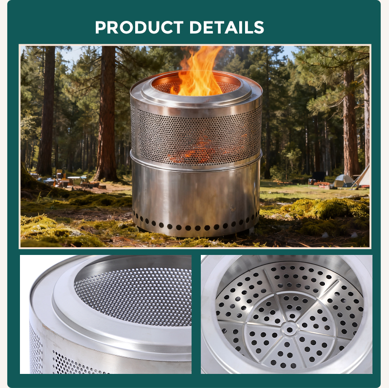 Outdoor Camping Foldable Honeycomb Bonfire Stove Wood Charcoal Pellet Burner BBQ Grill Garden Patio Backyard Heater factory