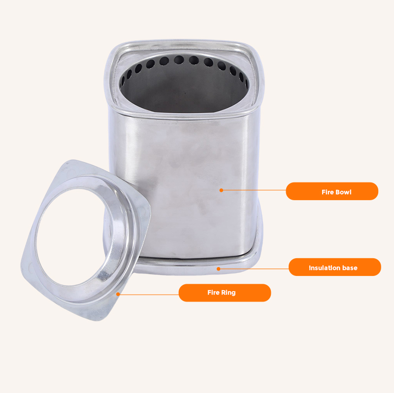 Robust Stainless Steel Tabletop Smokeless Fire Pit for Safe and Enjoyable Camping Trips manufacture