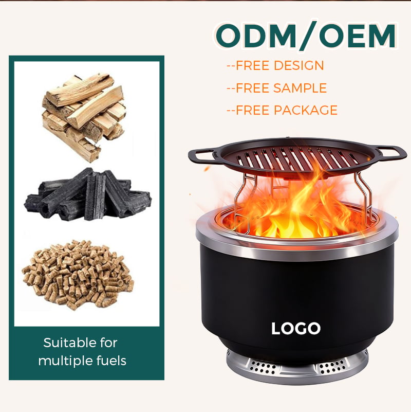 Home Smokeless Outdoor Stove for Wood Fires Portable Brazier Easy Clean Bonfire with Removable Ash Pan Barbecue Stoves factory