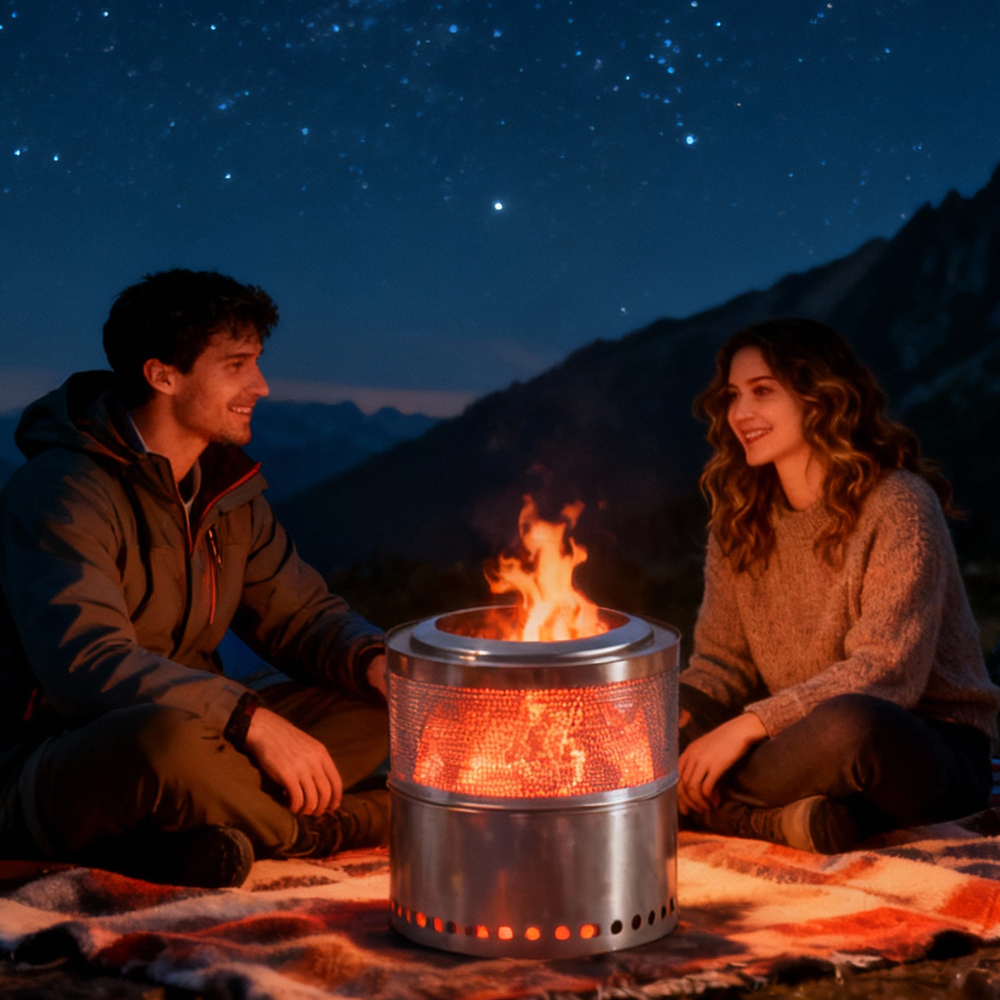 Outdoor Camping Foldable Honeycomb Bonfire Stove Wood Charcoal Pellet Burner BBQ Grill Garden Patio Backyard Heater manufacture