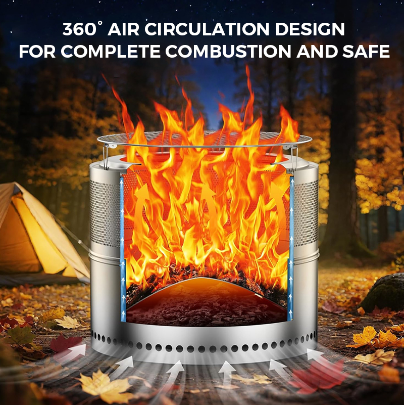 Outdoor Camping Foldable Honeycomb Bonfire Stove Wood Charcoal Pellet Burner BBQ Grill Garden Patio Backyard Heater factory