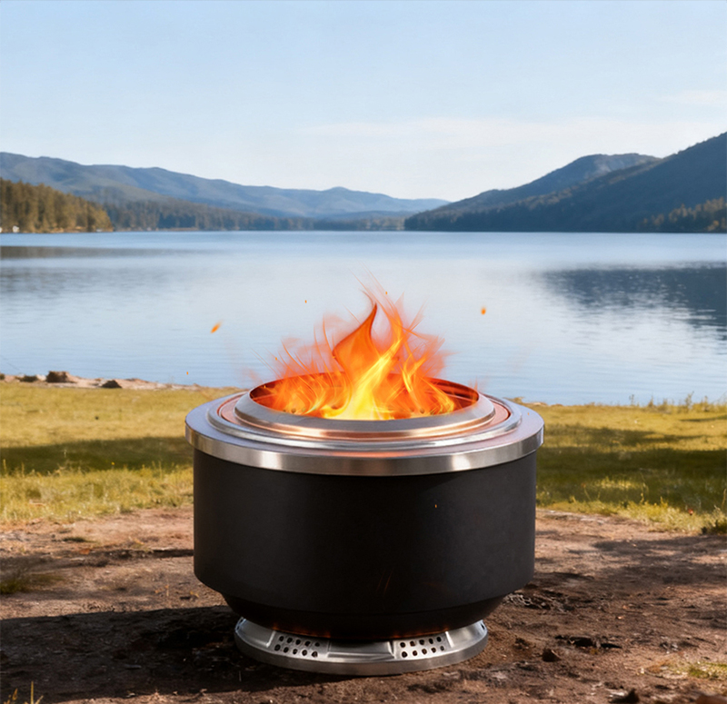 24-Inch Stainless Steel Outdoor Firepit with Low Smoke for Camping & Backyards manufacture