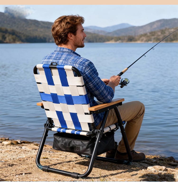 High Quality Lightweight Aluminum Folding Chair for Beach Garden Portable Outdoor Lawn Leisure Webbing Seat Foldable Camp Chair supplier