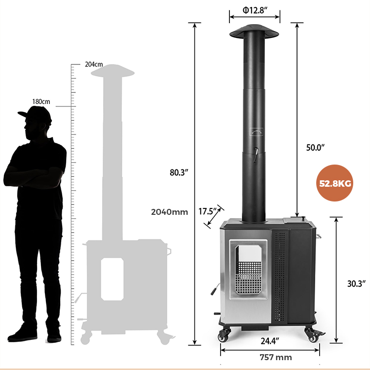 Outdoor Camping Portable Stainless Steel Outdoor Granular Heater Wood Burning Heater supplier
