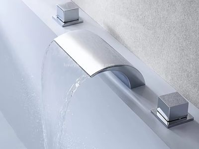 The Captivating Geometry of the Modern Waterfall Bathtub Faucet