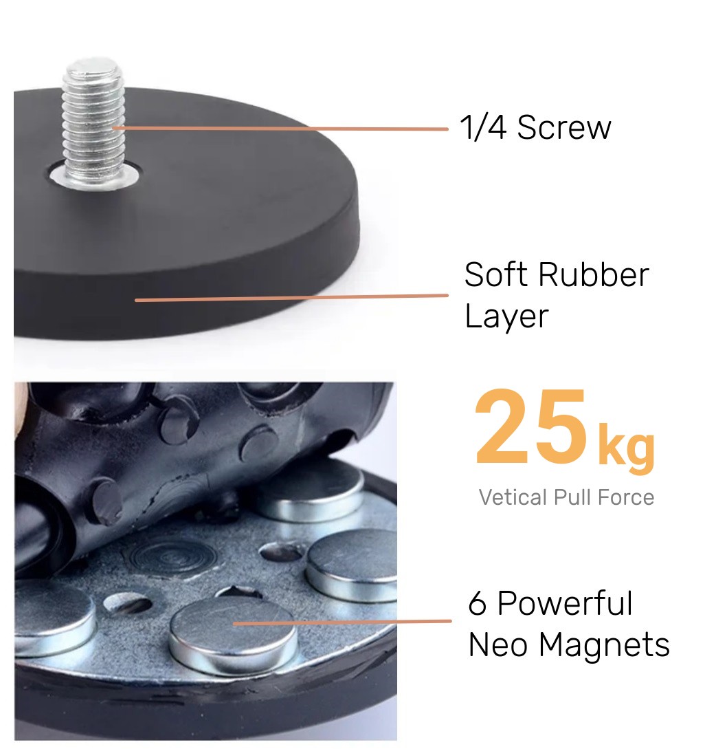 55lbs 360 Rotation Magnetic Phone and for GoPro Camera Mount 1/4 Thread for Mobile Photography and Video Capture details