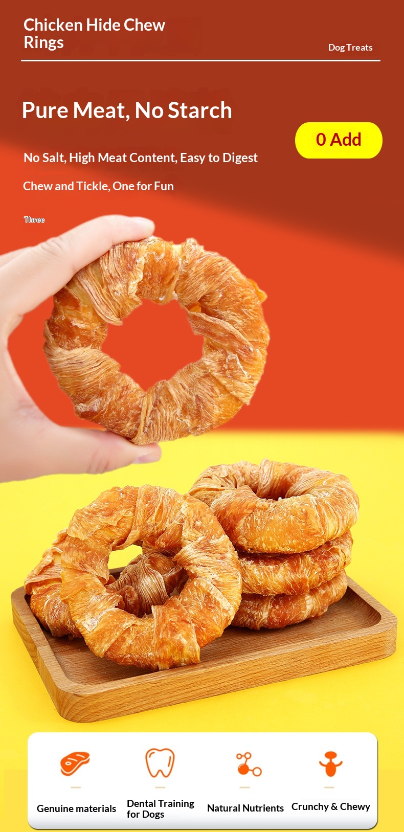 Pet Dog Snack Donut Chicken Duck Cowhide Crispy Large Small Dog Dental Cleansing Glue Grinding Bar 1 Pack factory