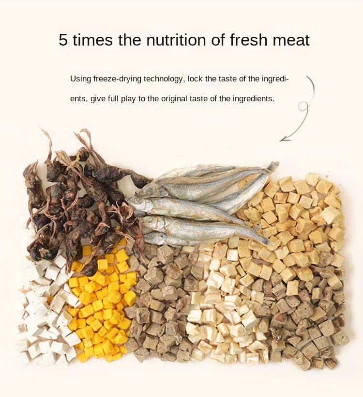 OEM Processing Custom Freeze Dried Pet Snacks with Chicken Duck Quail & Salmon Grains for Chickens Skin & Coat Health details