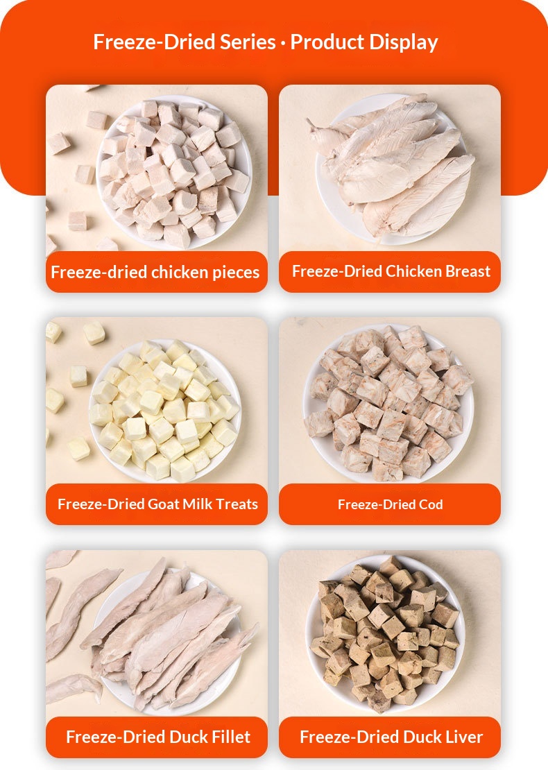 Wholesale Rainbow Freeze-Dried Chicken Cat & Dog Pet Snacks 500g Bag From Qingdao Increase Nutrition factory