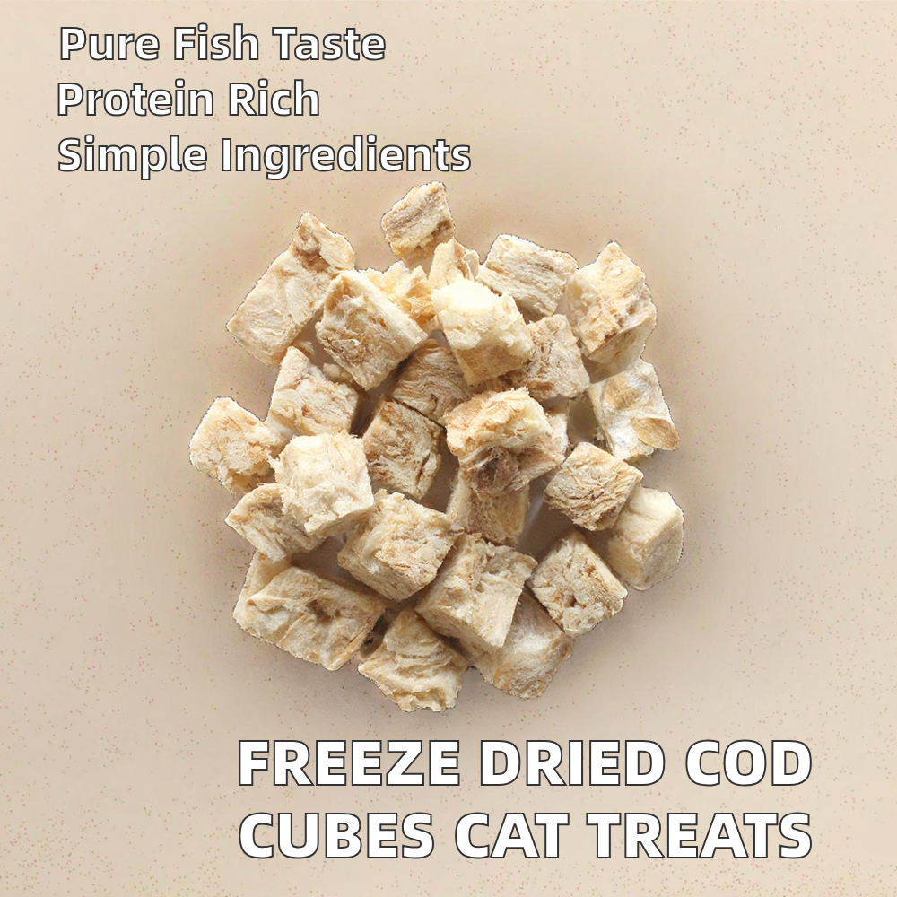 Low MOQ OEM Private Label Freeze Drying Ocean Fish COD Cube Dog Treats High Quality High Protein Small Batch Available supplier