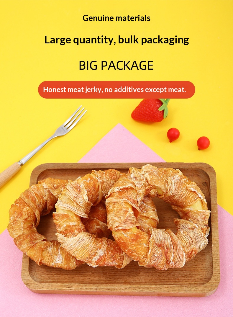 Pet Dog Snack Donut Chicken Duck Cowhide Crispy Large Small Dog Dental Cleansing Glue Grinding Bar 1 Pack details