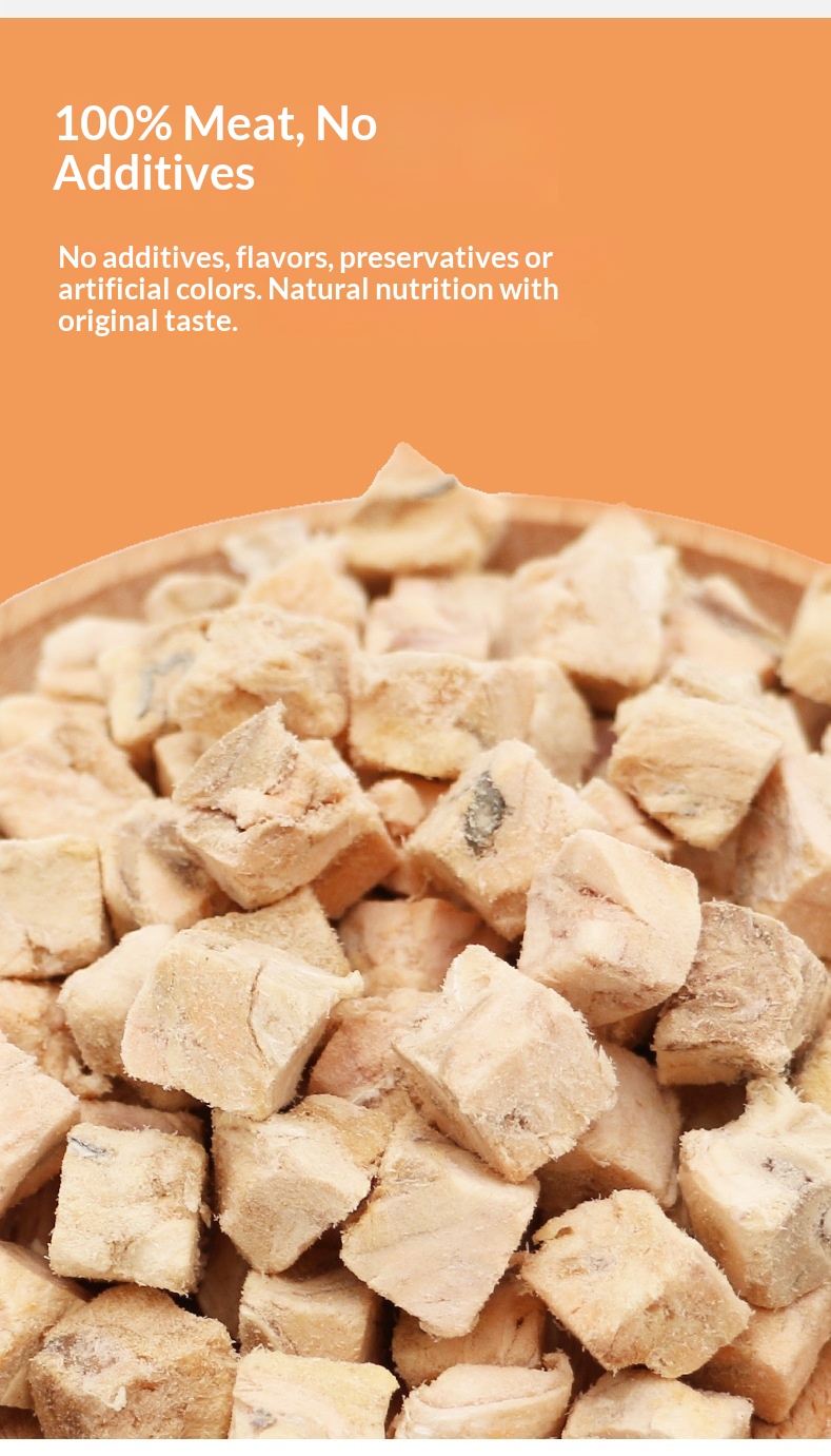 Pet Freeze-Dried Salmon Large Particles Cat & Dog Snacks No Additives Wholesale Made in Weifang Shandong factory