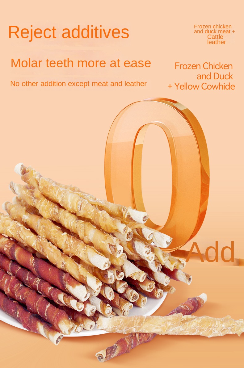Factory Direct Cowhide Grinding Stick Chicken Duck Meat Winding Bite-resistant Cleaning Nutrition Training Reward Dog Snacks manufacture