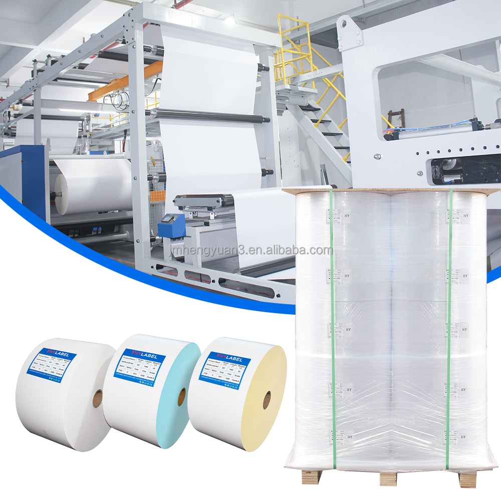 80gsm Jumbo Semi Gloss Self Adhesive Paper Thermal Transfer Label Stock Raw Material Jumbo Roll Label details