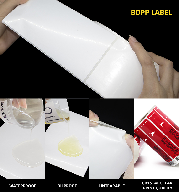 Inkjet Printing BOPP Film White BOPP Labels PP Sticker Synthetic Paper Freezer Label Sticker supplier