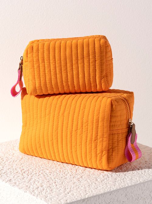 Women's Quilted Cotton Cosmetic Vanity Bag with Zipper Custom Logo Soft Travel Toiletry Makeup Case for Storage supplier