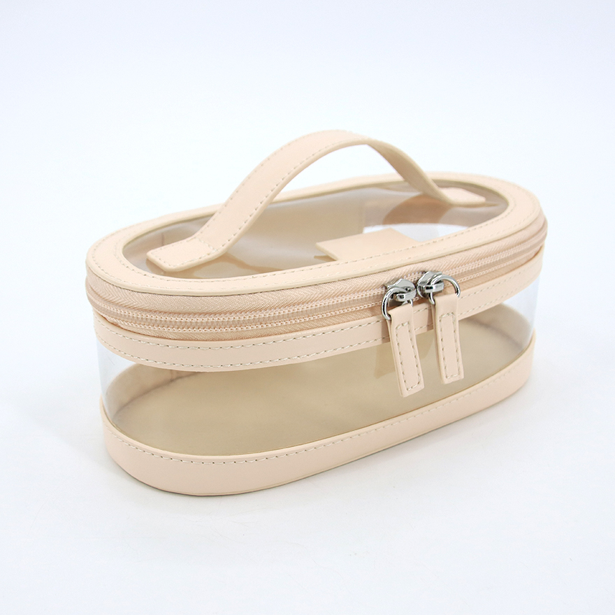 Women's Portable Mini Makeup Bag New Design PU Leather Travel Cosmetic Box Large Zipper for Lipstick Toiletries Brushes Storage supplier