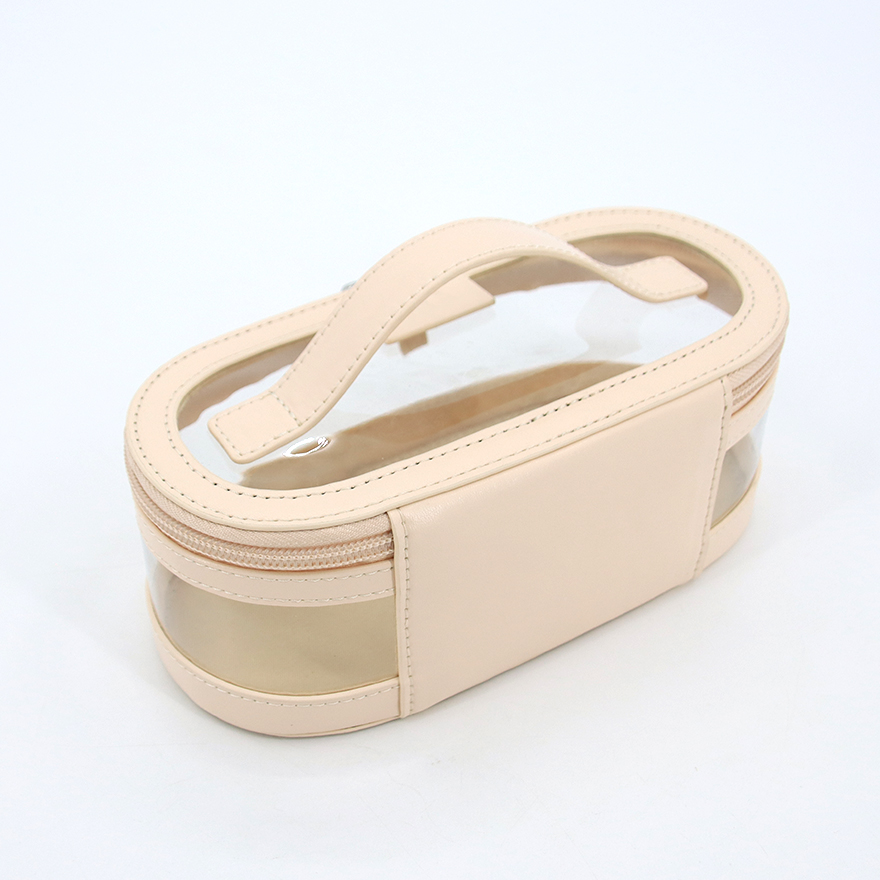 Women's Portable Mini Makeup Bag New Design PU Leather Travel Cosmetic Box Large Zipper for Lipstick Toiletries Brushes Storage details