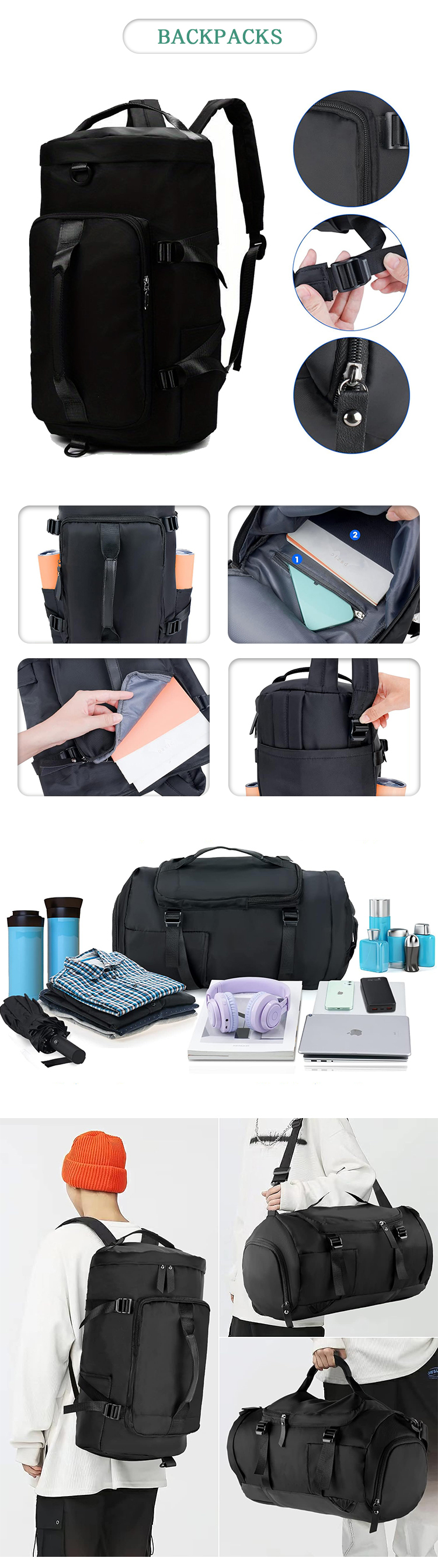 Wholesale Outdoor Waterproof Large Capacity Beach Bag Duffle Weekend Man Gym Travel Bags for Women Unisex Custom Travelling Bag manufacture
