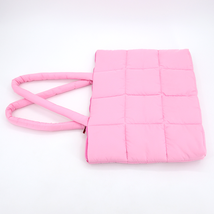 Factory Wholesale Fashion Custom Lightweight Soft Padded Pillow Quilted Puffy Tote Bags Shoulder Bag Nylon Puffer Handbag factory