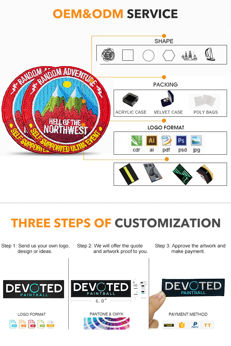 Custom Embroidery Cartoon Design Woven Patches details