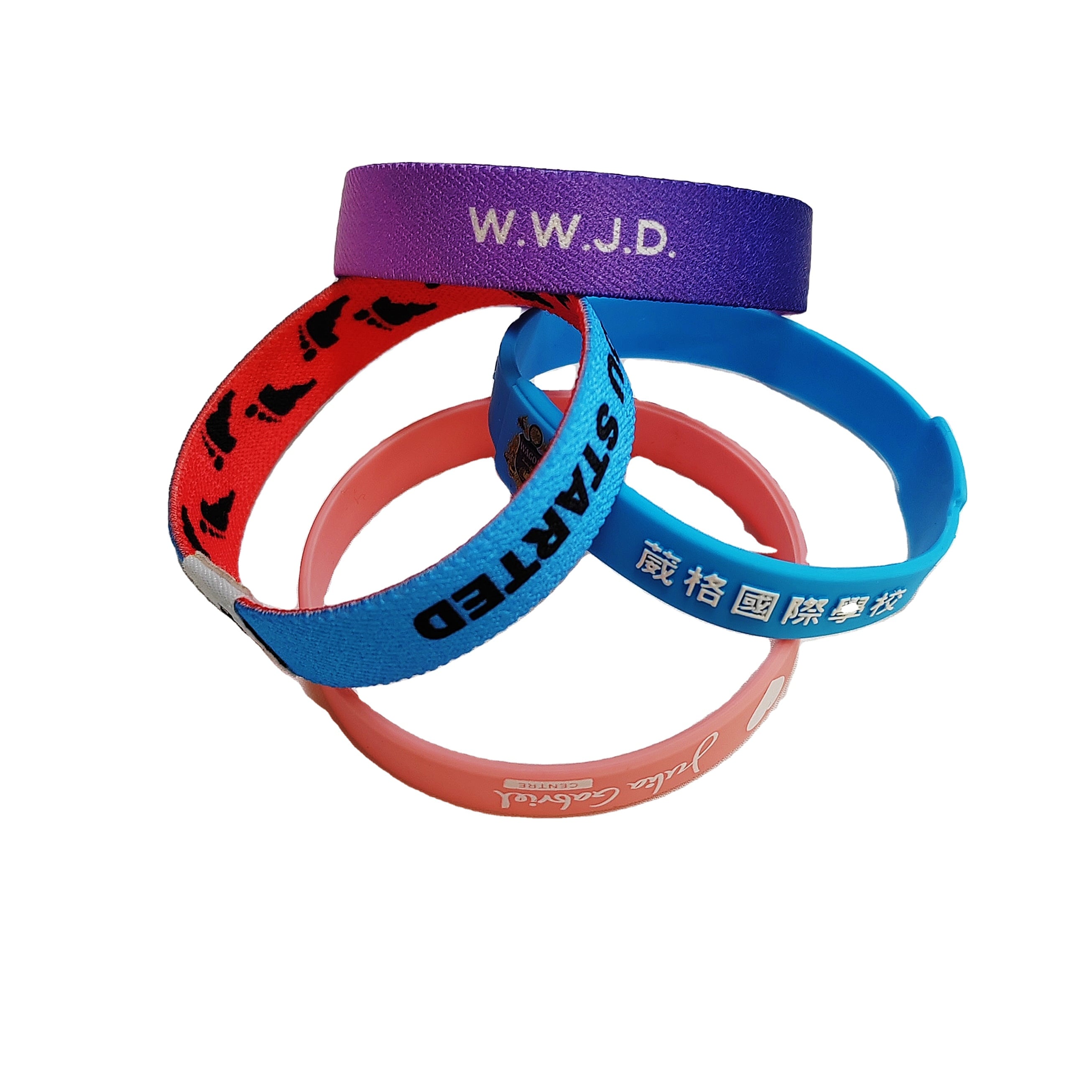 Factory Wholesale Fashionable Design Sublimation Luminous Blank Bracelet Wristband Custom Fabric Sport Wristband for Gifts details