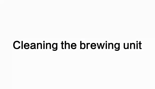 Cleaning the brewing unit